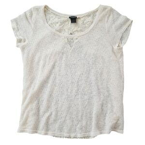 Torrid Short Sleeve Crochet Knit Top A0110